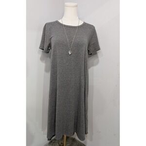 LulaRoe‎ Grey T Shirt Dress Short Sleeve Midi Casual Everyday Comfort Size XS